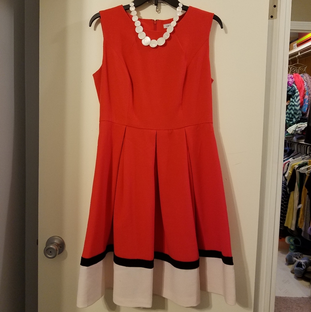 Cute coral/orange pleated dress